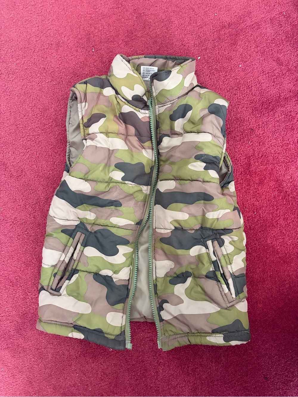 Kids Camo Puffer Vest - Green Camo